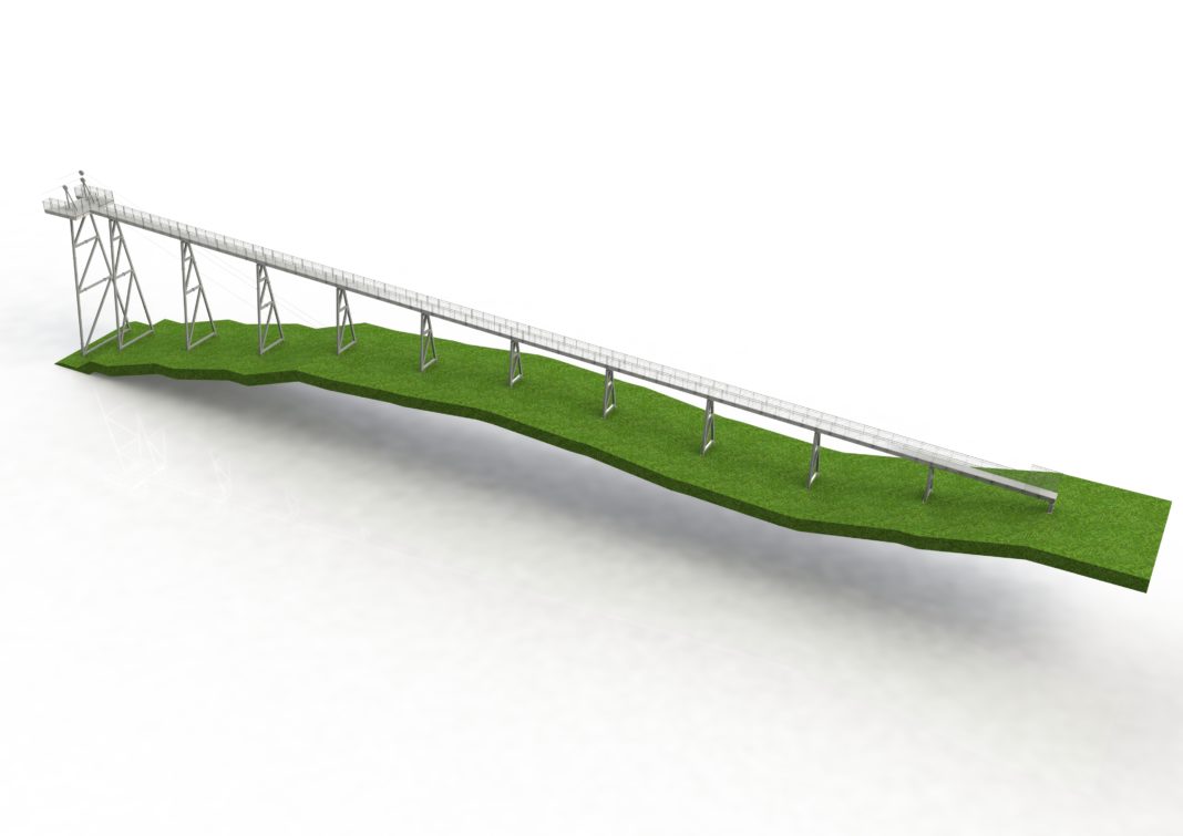 Tyrolienne géante la plus inclinée de France dans la station de Mijoux dans l’Ain